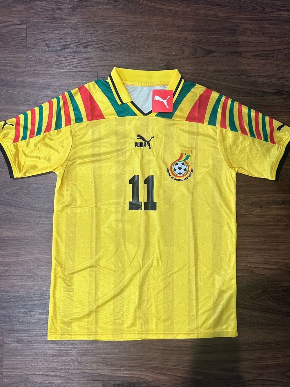 Ghana Black Stars Retro Kit Mohammed Ahmed Polo Classic Football Soccer Jersey